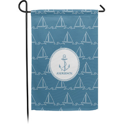 Rope Sail Boats Small Garden Flag - Single Sided w/ Name or Text