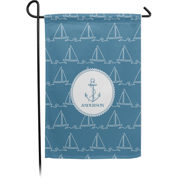 Custom Rope Sail Boats Small Garden Flag - Single Sided w/ Name or Text