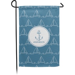 Rope Sail Boats Small Garden Flag - Double Sided w/ Name or Text