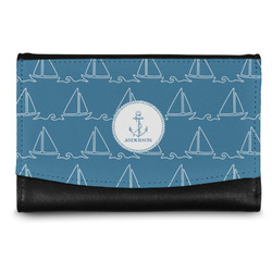 Rope Sail Boats Genuine Leather Women's Wallet - Small (Personalized)