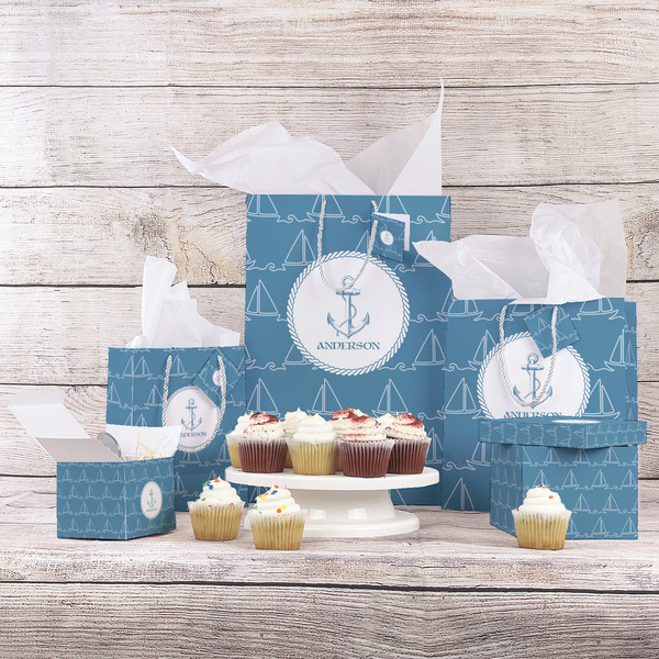 Rope Sail Boats Gift Bags - In Context