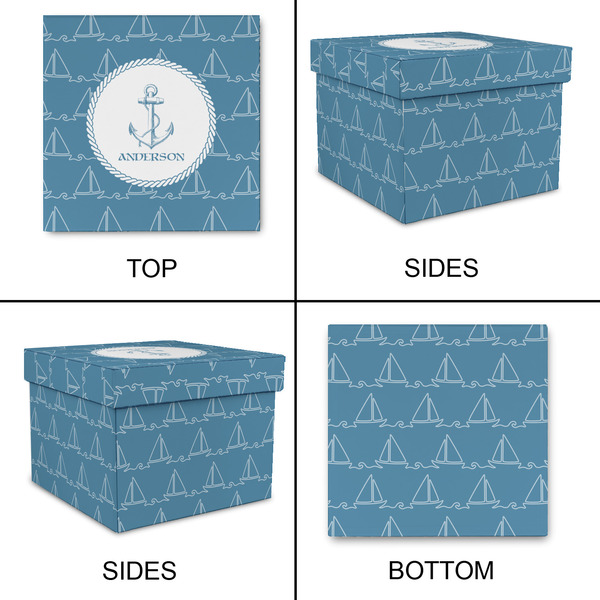 Rope Sail Boats Gift Boxes with Lid - Canvas Wrapped - Large - Approval