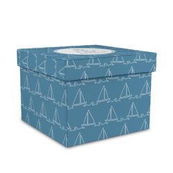 Rope Sail Boats Gift Box with Lid - Canvas Wrapped - Medium (Personalized)