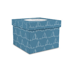 Rope Sail Boats Gift Box with Lid - Canvas Wrapped - Small (Personalized)