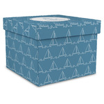 Rope Sail Boats Gift Box with Lid - Canvas Wrapped - X-Large (Personalized)