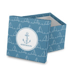 Rope Sail Boats Gift Box with Lid - Canvas Wrapped (Personalized)