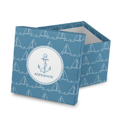 Rope Sail Boats Gift Box with Lid - Canvas Wrapped (Personalized)