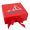 Rope Sail Boats Gift Boxes with Magnetic Lid - Red - Front