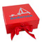 Rope Sail Boats Gift Box with Magnetic Lid - Red (Personalized)