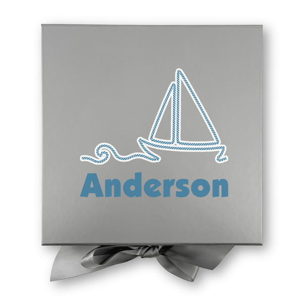Rope Sail Boats Gift Boxes with Magnetic Lid - Silver - Approval