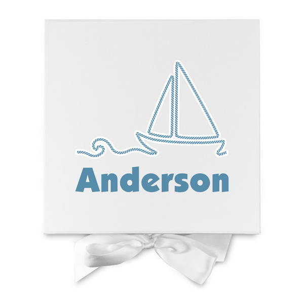Rope Sail Boats Gift Boxes with Magnetic Lid - White - Approval