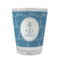 Rope Sail Boats Glass Shot Glass - 1.5 oz - Set of 4 (Personalized)