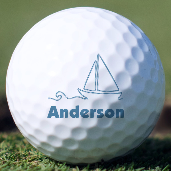 Custom Rope Sail Boats Golf Balls - Titleist Pro V1 - Set of 3 (Personalized)