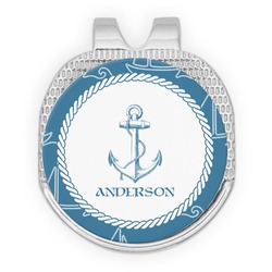 Rope Sail Boats Golf Ball Marker - Hat Clip - Silver
