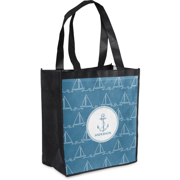 Custom Rope Sail Boats Grocery Bag (Personalized)