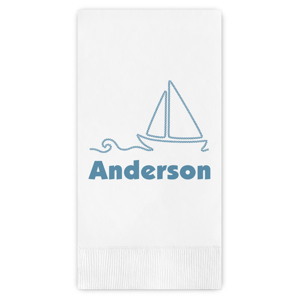 Custom Rope Sail Boats Guest Napkins - Full Color - Embossed Edge (Personalized)