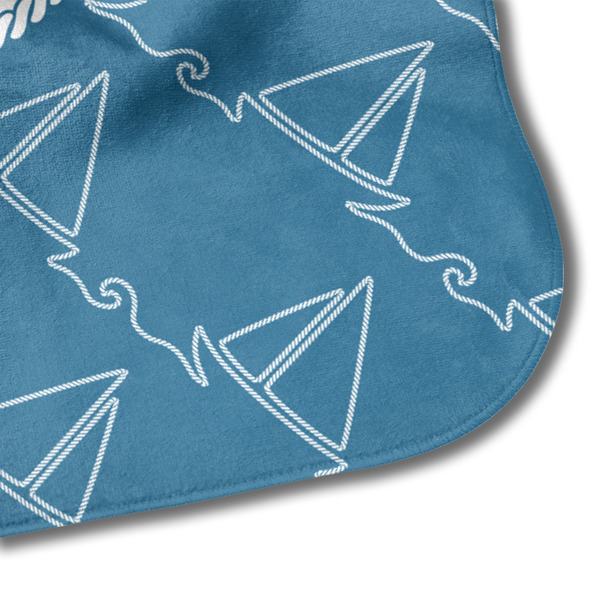 Rope Sail Boats Hooded Baby Towel- Detail Corner