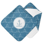 Rope Sail Boats Hooded Baby Towel (Personalized)