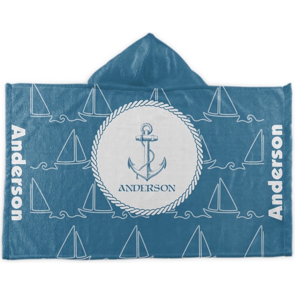 Custom Rope Sail Boats Kids Hooded Towel (Personalized)