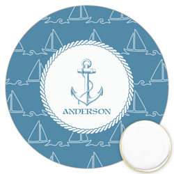Rope Sail Boats Printed Cookie Topper - 3.25" (Personalized)