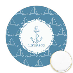 Rope Sail Boats Printed Cookie Topper - Round (Personalized)