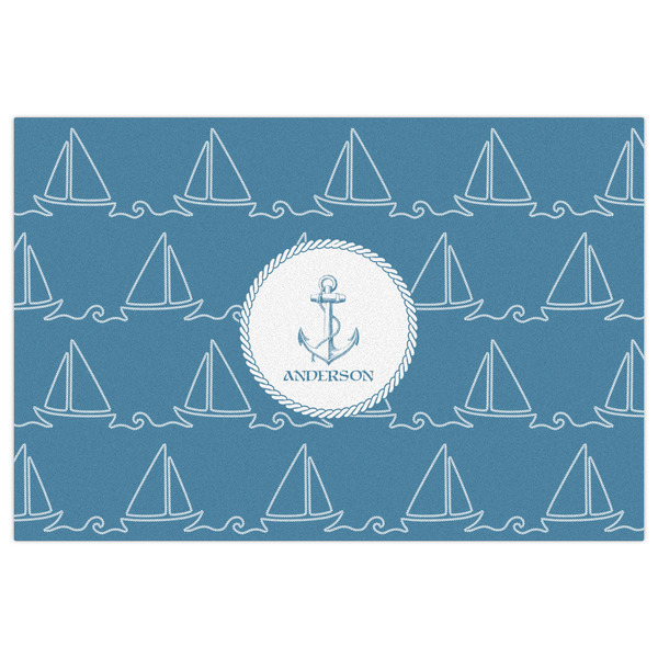 Rope Sail Boats Indoor / Outdoor Rug - 4'x6' - Front Flat
