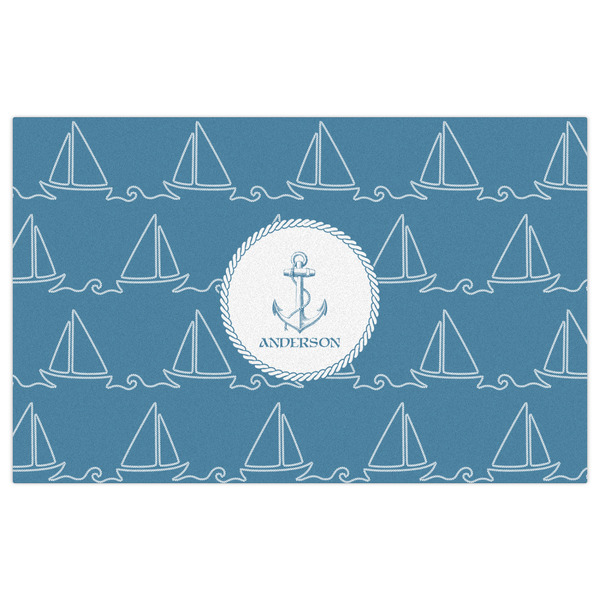 Rope Sail Boats Indoor / Outdoor Rug - 5'x8' - Front Flat