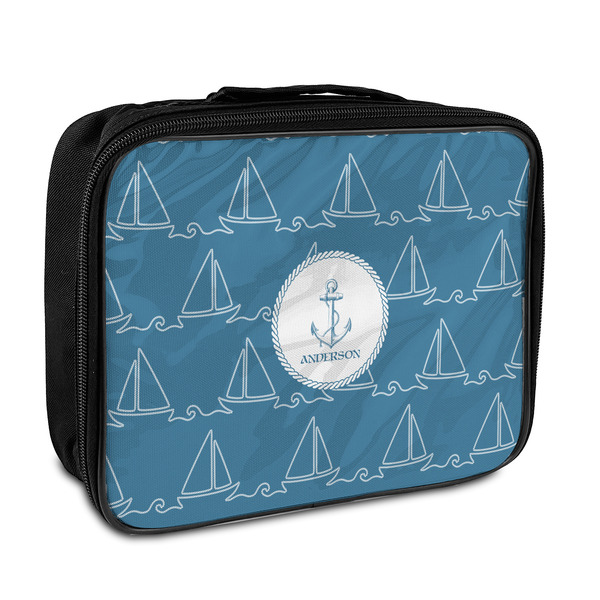 Custom Rope Sail Boats Insulated Lunch Bag (Personalized)