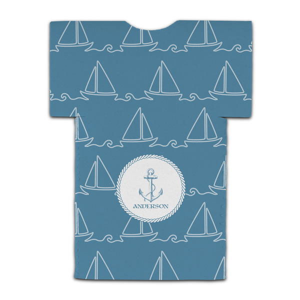 Rope Sail Boats Jersey Bottle Cooler - BACK (flat)