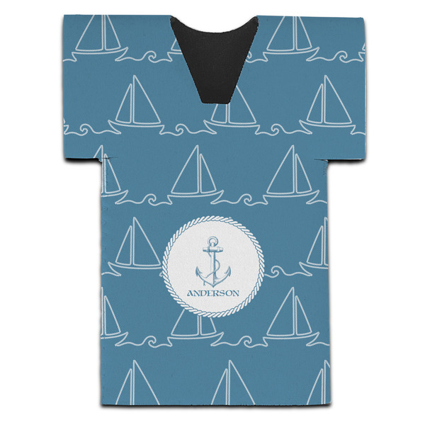Custom Rope Sail Boats Jersey Bottle Cooler (Personalized)