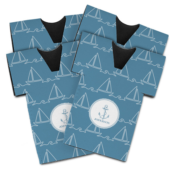 Rope Sail Boats Jersey Bottle Cooler - Set of 4 - MAIN (flat)