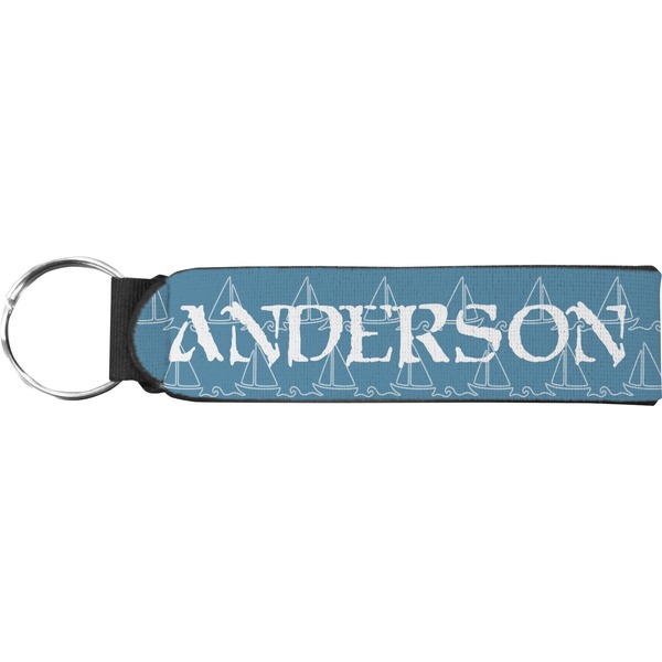 Custom Rope Sail Boats Neoprene Keychain Fob (Personalized)