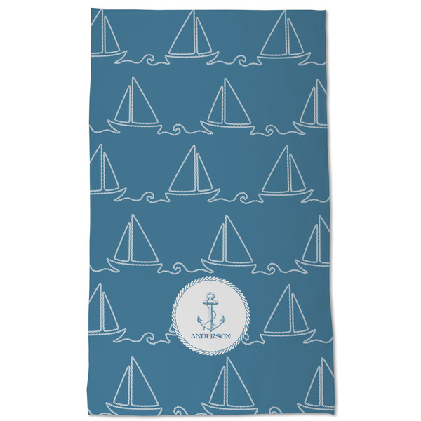 Rope Sail Boats Kitchen Towel - Poly Cotton - Full Front