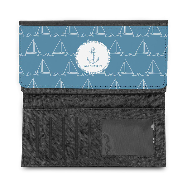 Rope Sail Boats Ladies Wallet - Half Way Open