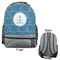 Rope Sail Boats Large Backpack - Gray - Front & Back View