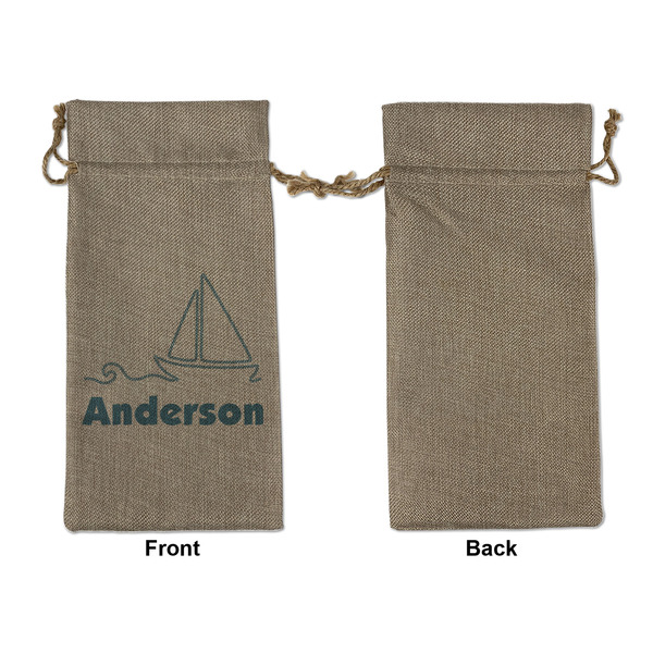 Rope Sail Boats Large Burlap Gift Bags - Front Approval