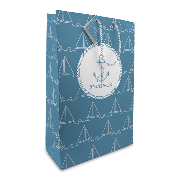 Custom Rope Sail Boats Large Gift Bag (Personalized)