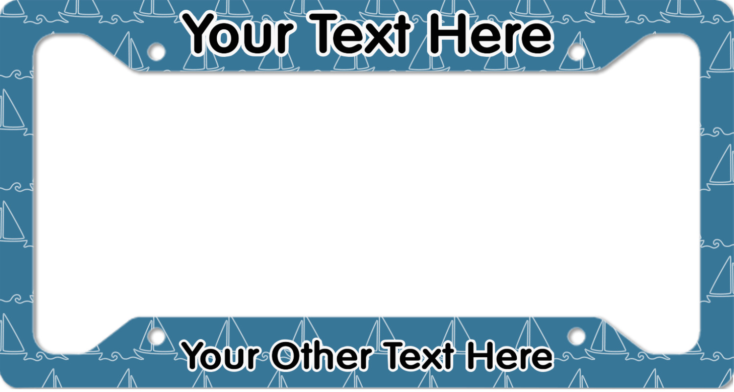 Custom Rope Sail Boats License Plate Frame (Personalized) YouCustomizeIt