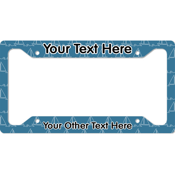 Custom Rope Sail Boats License Plate Frame - Style A (Personalized)