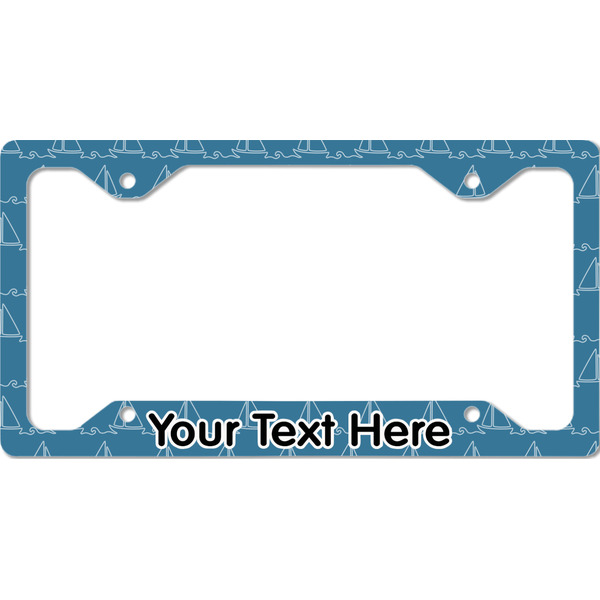 Custom Rope Sail Boats License Plate Frame - Style C (Personalized)