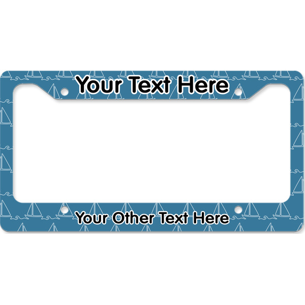 Custom Rope Sail Boats License Plate Frame - Style B (Personalized)