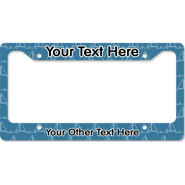 Rope Sail Boats License Plate Frame Wide