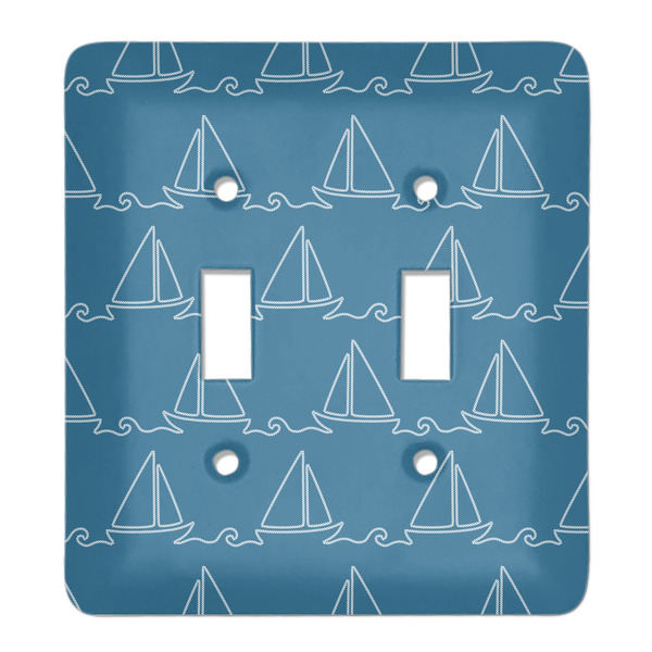 Custom Rope Sail Boats Light Switch Cover (2 Toggle Plate)