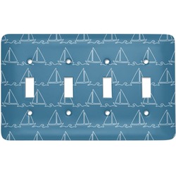 Rope Sail Boats Light Switch Cover (4 Toggle Plate)