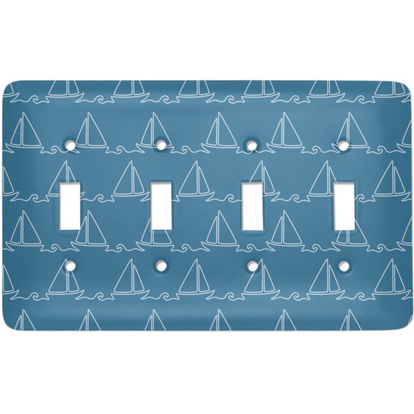 Custom Rope Sail Boats Light Switch Cover (4 Toggle Plate)