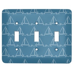 Rope Sail Boats Light Switch Cover (3 Toggle Plate)