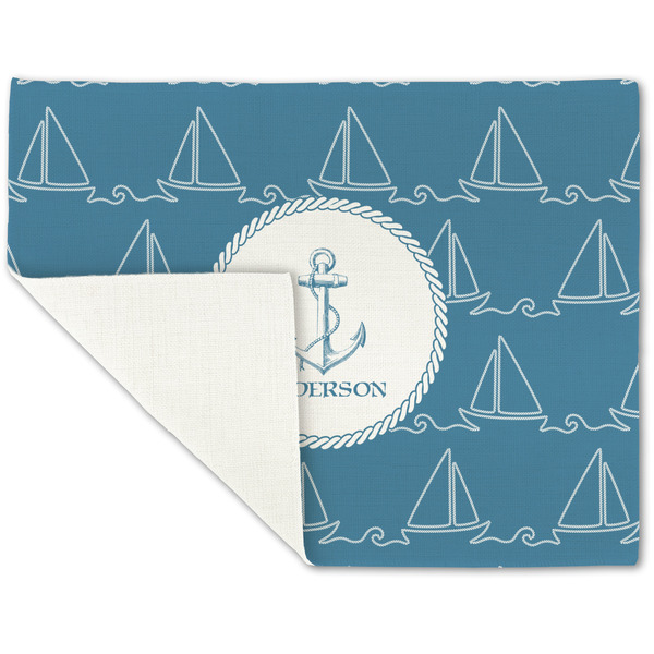 Rope Sail Boats Linen Placemat - Folded Corner (single side)