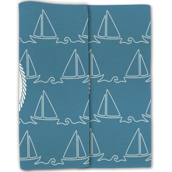 Rope Sail Boats Linen Placemat - Folded Half (double sided)