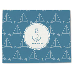Rope Sail Boats Single-Sided Linen Placemat - Single w/ Name or Text