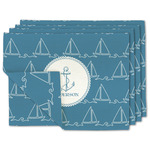 Rope Sail Boats Linen Placemat w/ Name or Text